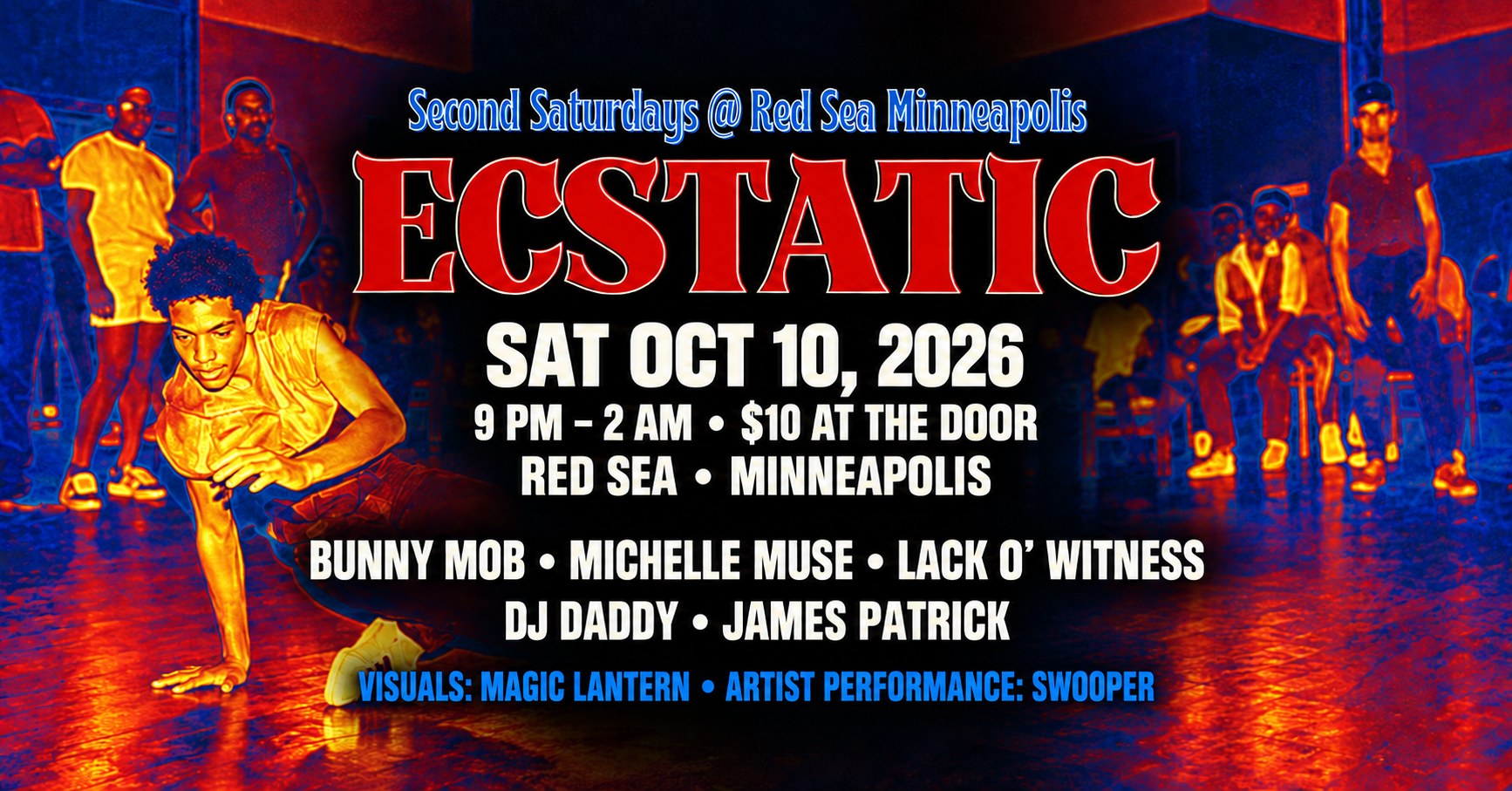 Ecstatic Music Second Saturdays October 2026 banner — Ecstatic Music, via mnVibe (mnvibe.com/show/ecstatic-music-second-saturdays-3)