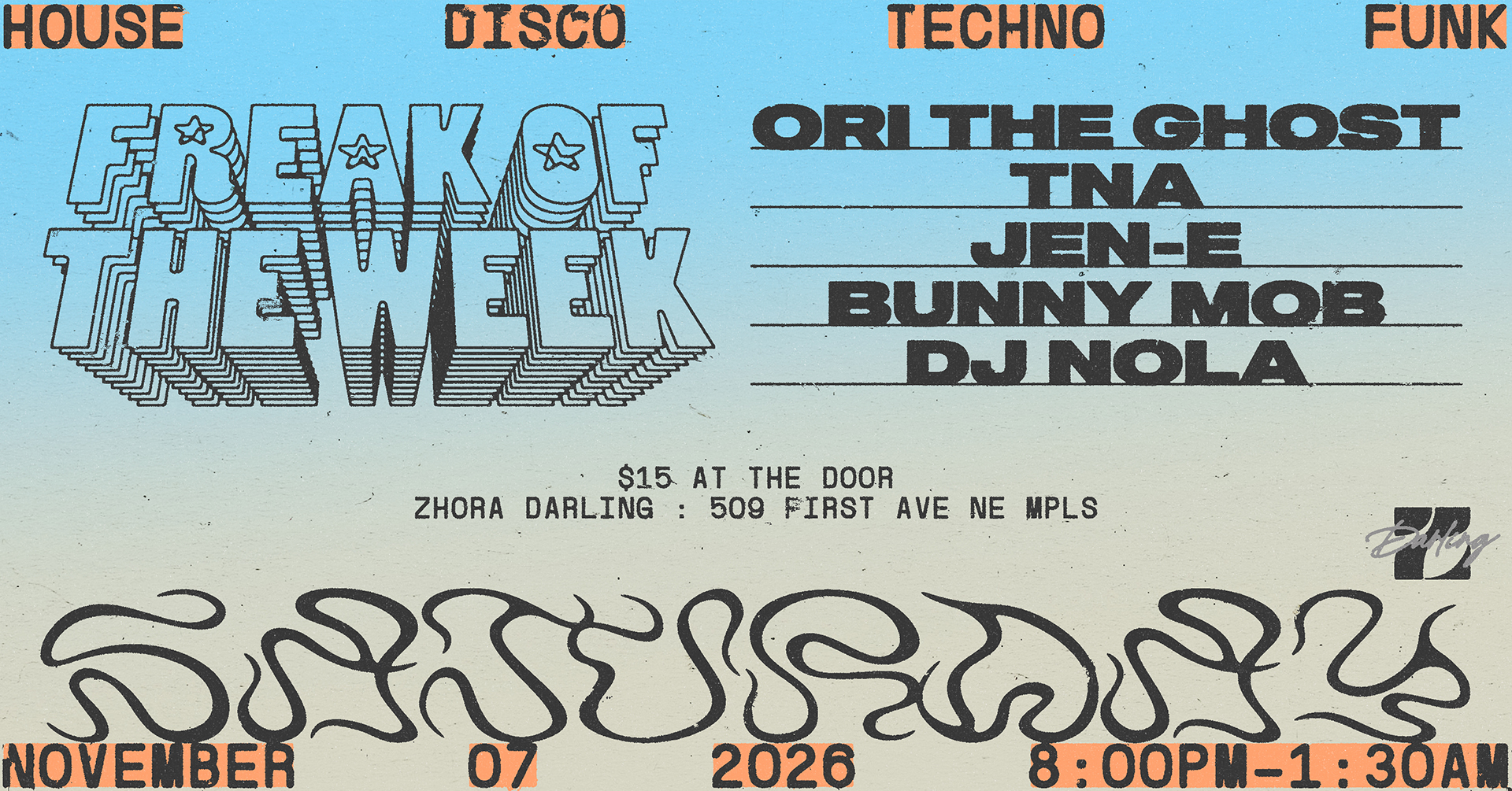 Freak of the Week November 2026 banner — Nola Rave, via mnVibe (mnvibe.com/show/freak-week-26)