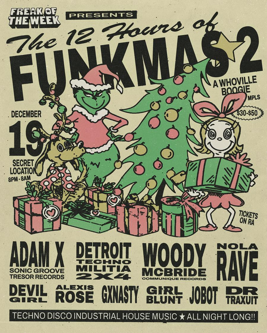 Freak of the Week: 12 Hours of Funkmas 2 – A Whoville Boogie flyer
