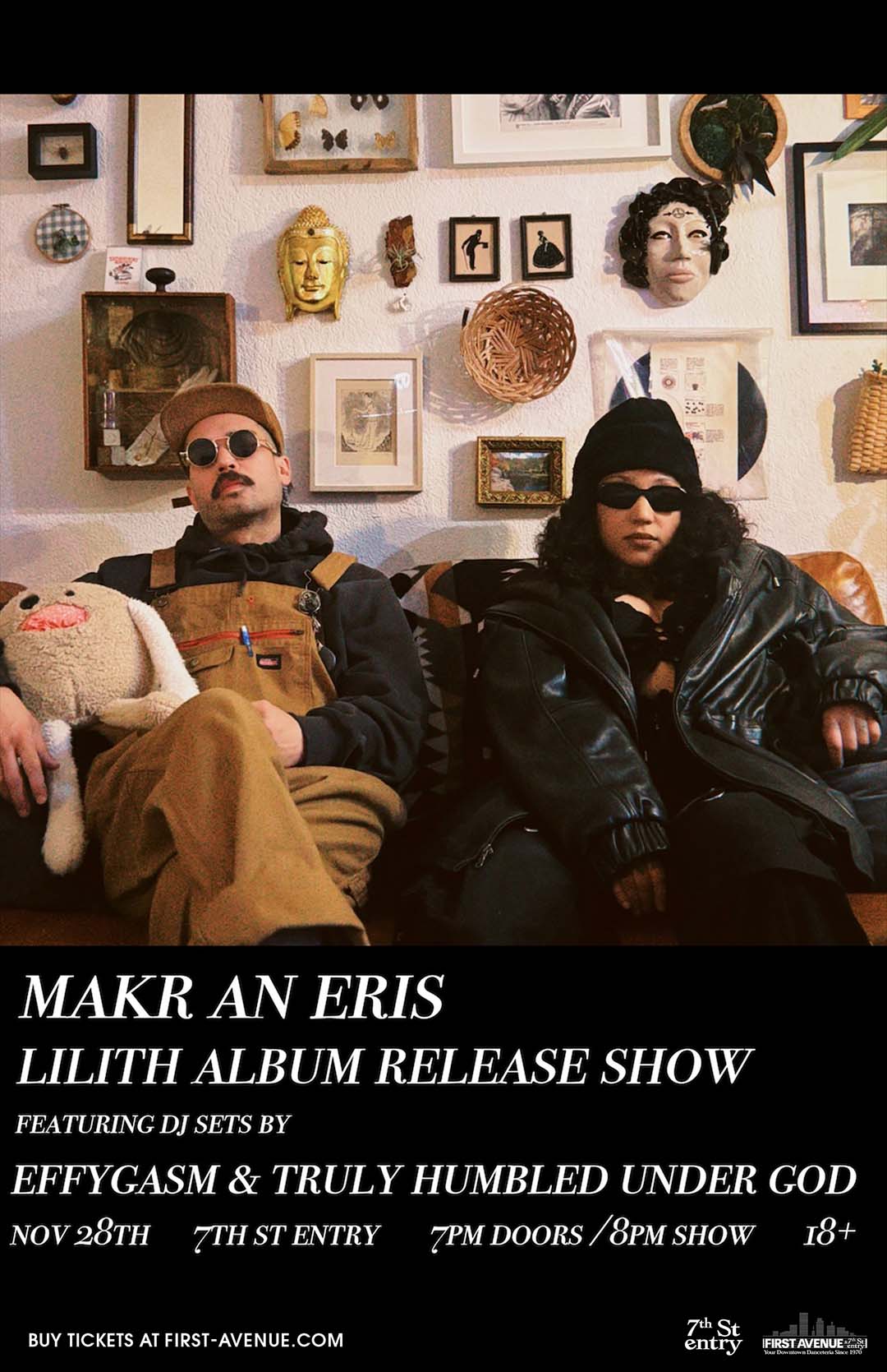 MAKR AN ERIS Lilith album release flyer with Effygasm